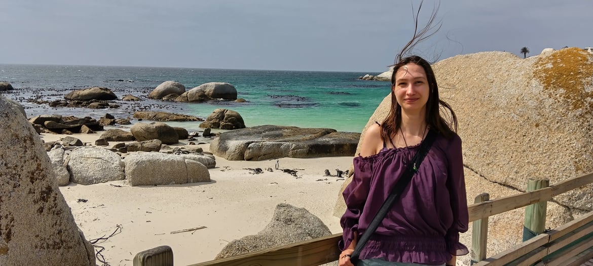 IEC Teammitglied Maria am Boulders Beach