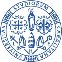 Blaues Siegel der Universität mit lateinischer Inschrift 'Studiorum Universitas Caralitana'
