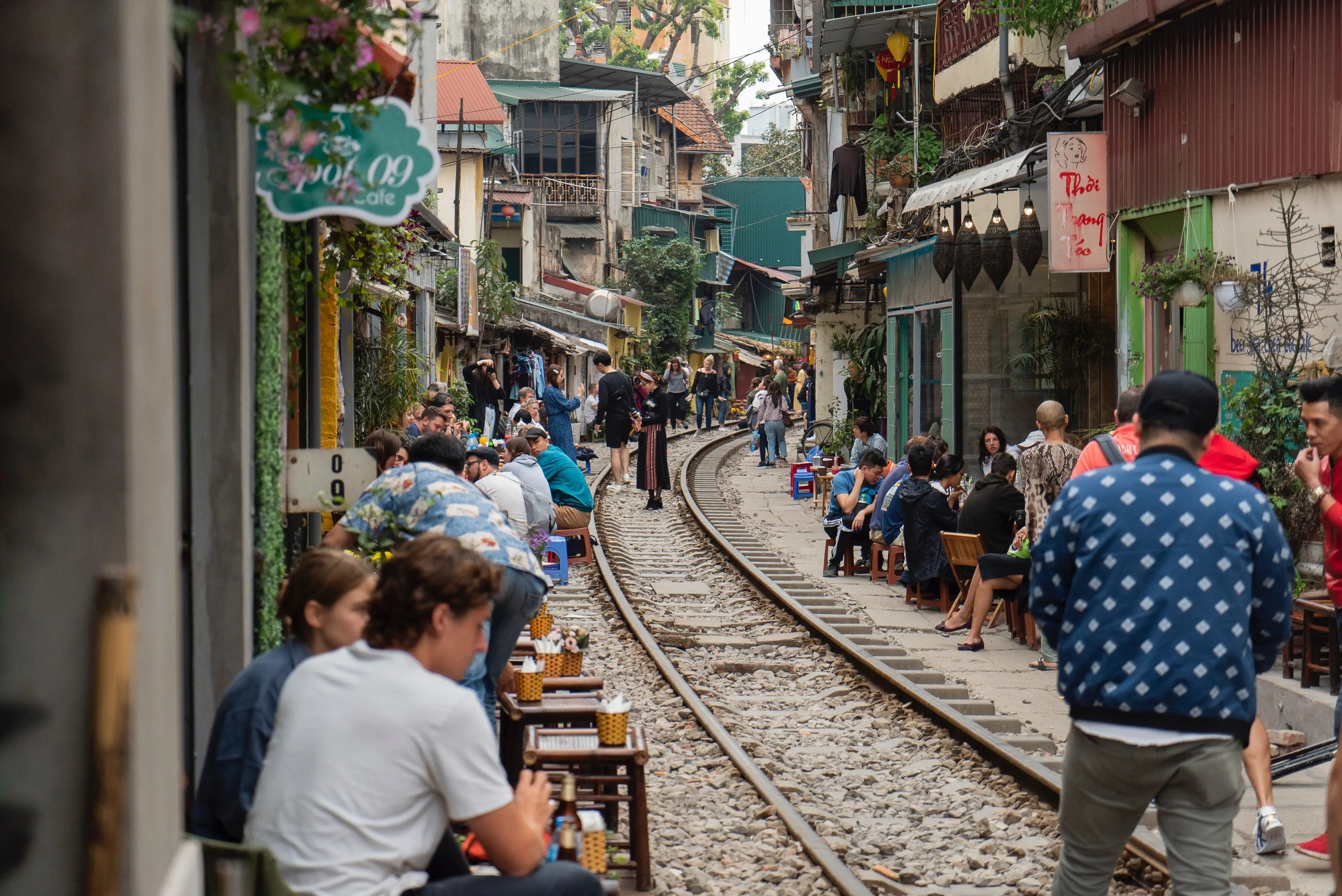 Die berühmte Bahn-Touristraße in Hanoi