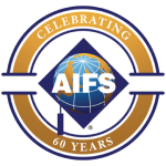 Logo von AIFS (American Institute For Foreign Study) mit einem Globus und der Aufschrift "Celebrating 60 Years".